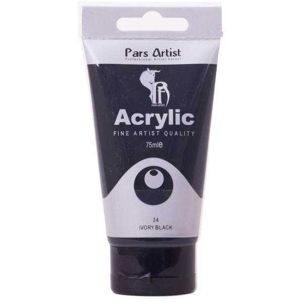 رنگ اکریلیک پارس آرتیست کد 24 Ivory Black، Pars Artist Acrylic Code 24 Ivory Black