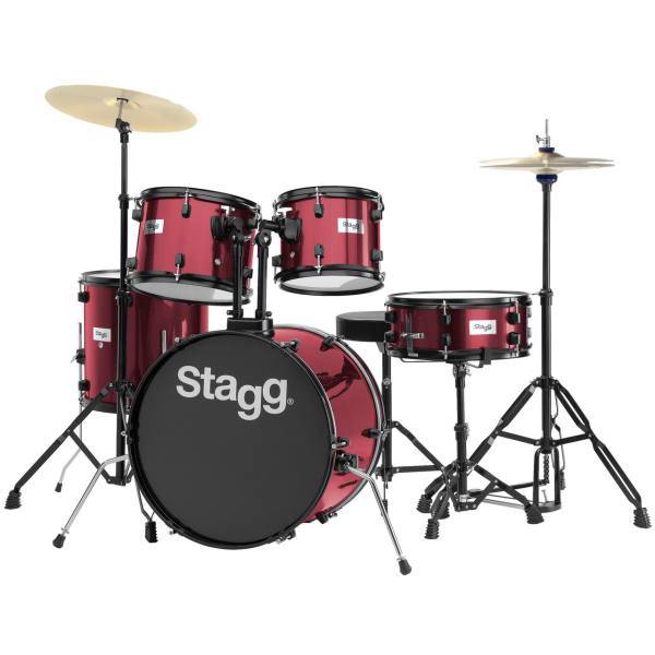 درام ست استگ مدل TIM120B WR همراه با پایه، Stagg TIM120B WR Set Drums