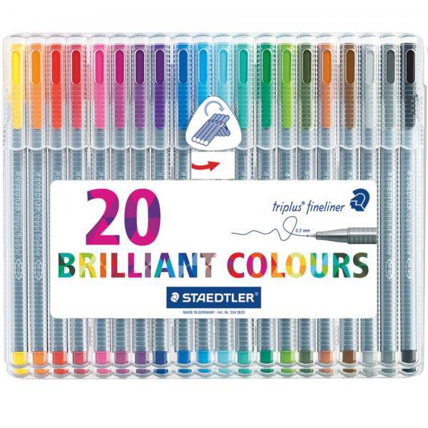 روان نویس 20 رنگ استدلر مدل Triplus Brilliant Ciolours، Staedtler Triplus Brilliant Ciolours 20 Color Rollerball Pen