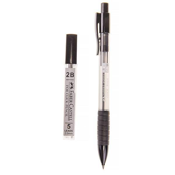 مداد نوکی فابر کاستل مدل کلیک همراه با نوک 2B، Faber-Castell Click Mechanical Pencil with 2B Lead