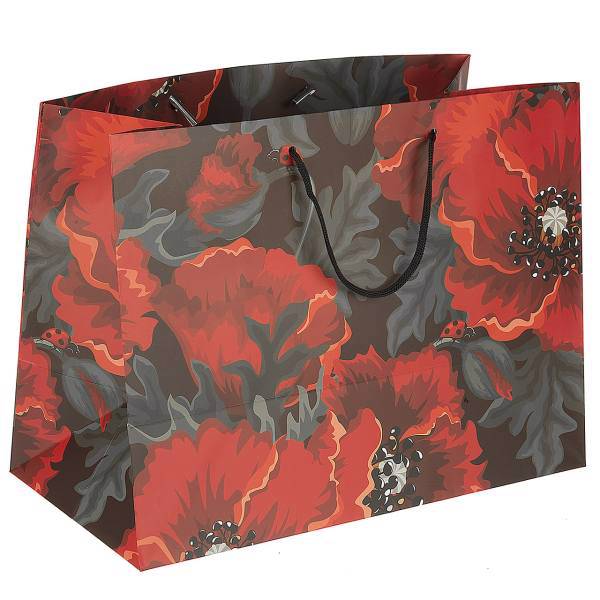 پاکت هدیه افقی طرح شقایق، Poppy Horizontal Gift Bag