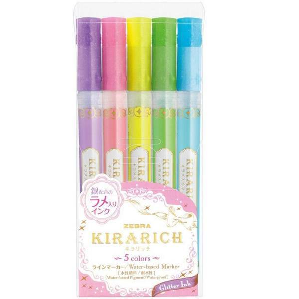 ماژیک علامت گذار 5 رنگ زبرا مدل Kirarich، Zebra Kirarich 5 Color Highlighter