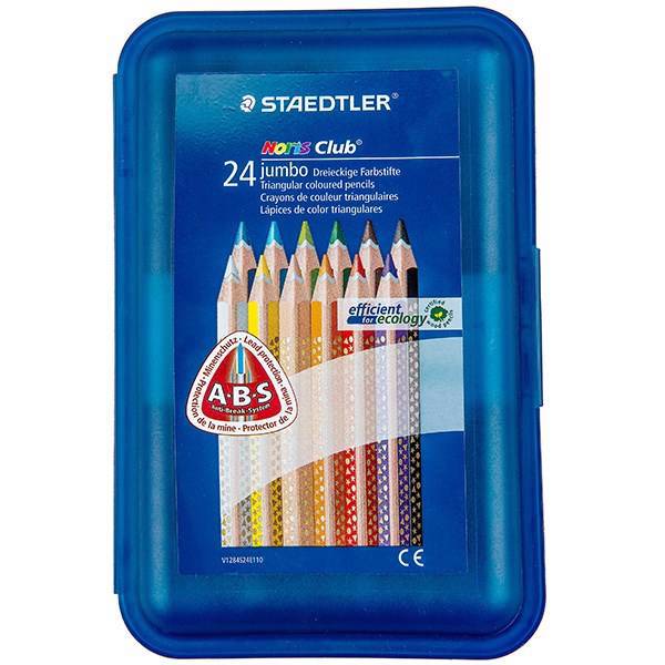 مداد رنگی 24 رنگ استدلر سری Noris Club مدل Jumbo، Staedtler Jumbo Noris Club Series 24 Colour Pencils