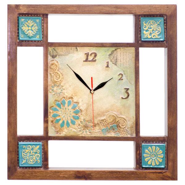 ساعت دیواری دکوکام طرح بهار، wooden wall clock spring style