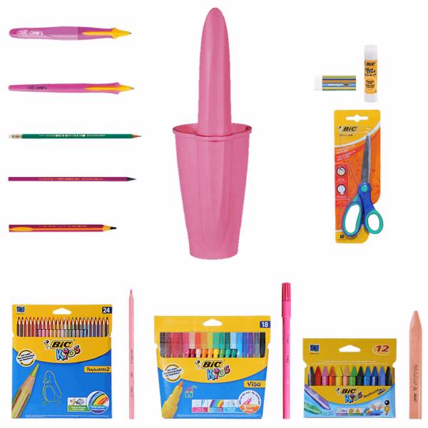 ست 22 تکه لوازم التحریر بیک مدل 02 Girl School، Bic Girl School 02 Stationery Set 22 pcs