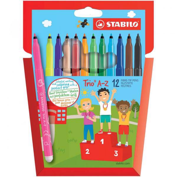 ماژیک رنگ آمیزی 12 رنگ استابیلو مدل Trio A-Z، Stabilo Trio A-Z 12 Color Painting Marker