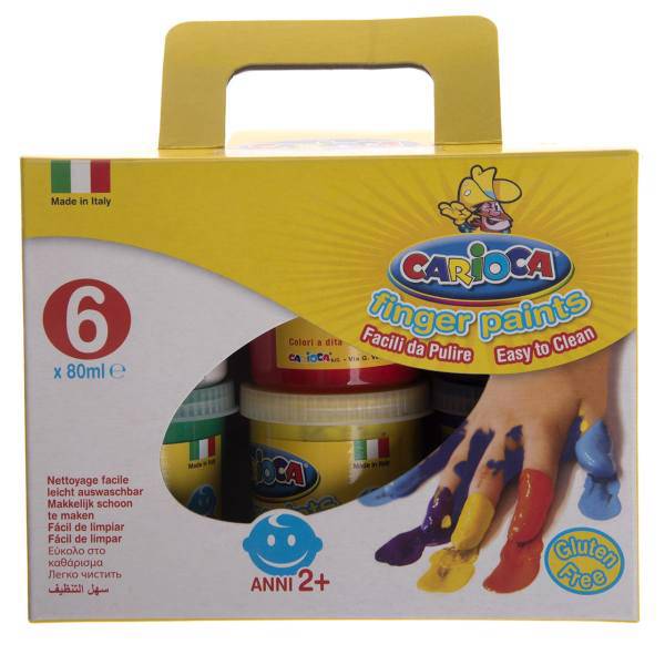 رنگ انگشتی 6 رنگ کاریوکا، Carioca 6 Color Finger Paints