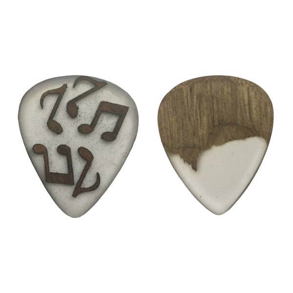 پیک چوبی اپکسی رزین و گردو ترکیبی5 گیتار چوپیک بسته 2 عددی، Chopick Walnut and Epoxy Resin Mix 5 Guitar Wooden Picks Pack Of 2