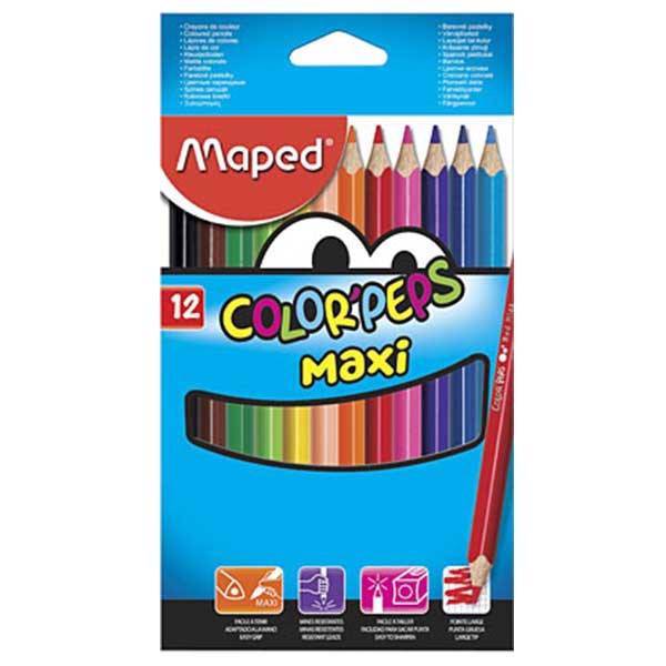 مداد رنگی 12 رنگ مپد مدل کالر پپس، Maped Color Peps Maxi 12 Color Pencil