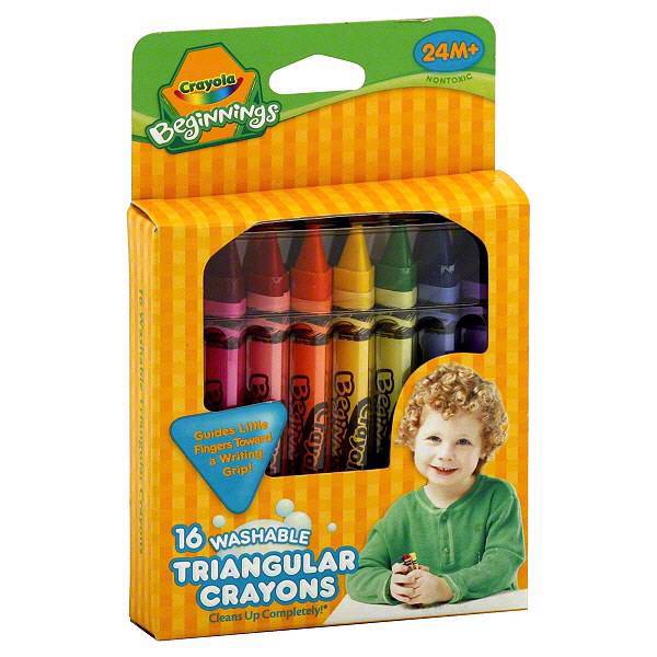 پاستل روغنی 16 رنگ کرایولا مدل Washable Triangular، Crayola Washable Triangular Crayons Pack Of 16