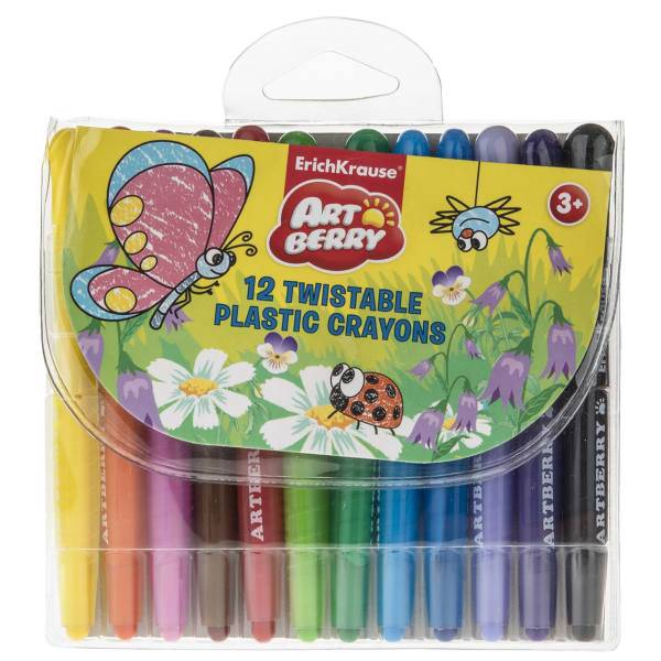 مداد شمعی 12 رنگ اریک کراوزه مدل Twistable Plastic، ErichKrause Twistable Plastic 12 Color Crayon