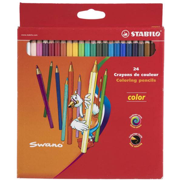 مدارد رنگی 24 رنگ استابیلو مدل Swano 1924/77-01، Stabilo Swano 1924/77-01 Color Pencil Pack of 24