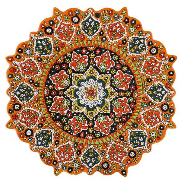 بشقاب سفالی و میناکاری 8 گوش سی دا سایز 30 کد KH03018