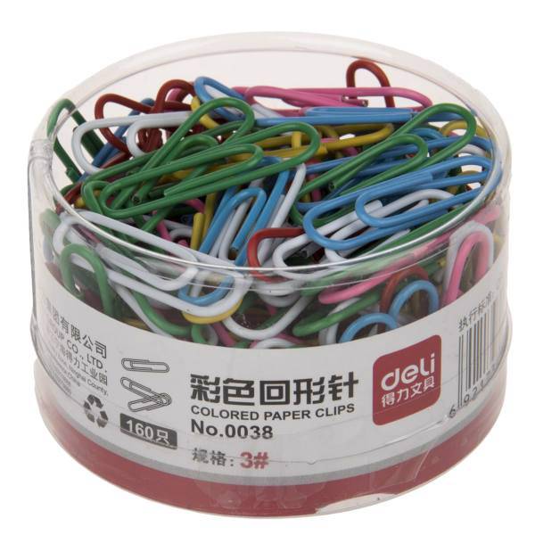 گیره کاغذ دلی کد 0038 - بسته 160 عددی، Deli Paper Clip Code 0038 - Pack of 160