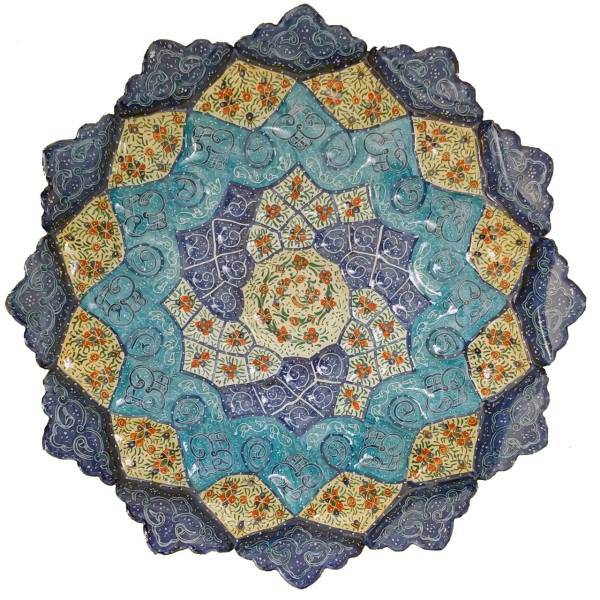 بشقاب مسی مینا کاری شده گالری ژاله طرح 251