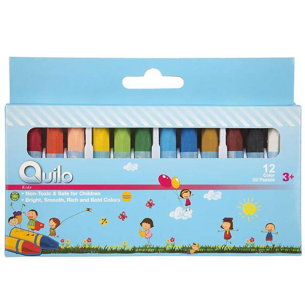 پاستل روغنی 12 رنگ کوییلو کد 911002، Quilo 12 Color Oil Pastel Code 911002