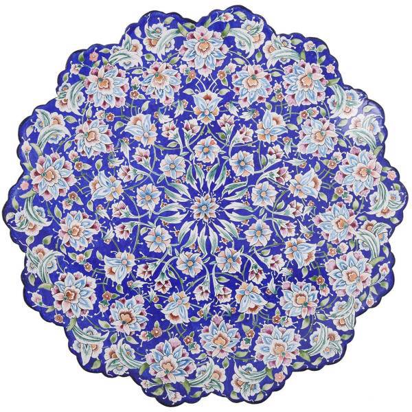 بشقاب مسی میناکاری اثر لطیفیان طرح کهکشان مدل 00-14 قطر 30 سانتی متر