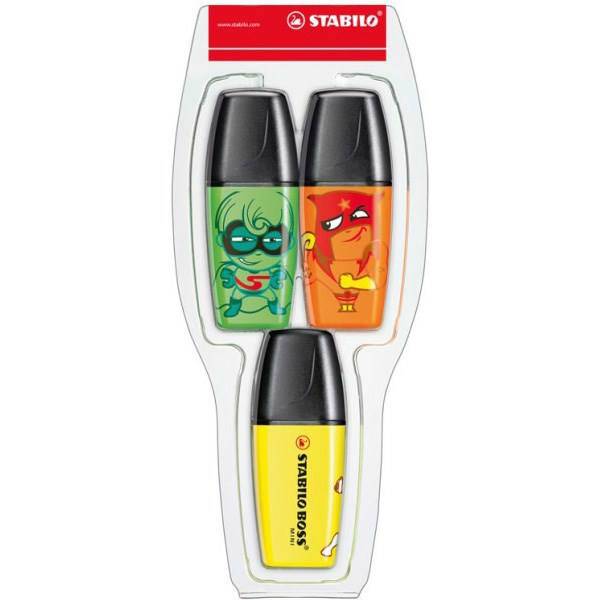 ماژیک علامت گذار استابیلو مدل Boss Mini Heroes - بسته 3 عددی، Stabilo Boss Mini Heroes Highlighter - Pack of 3