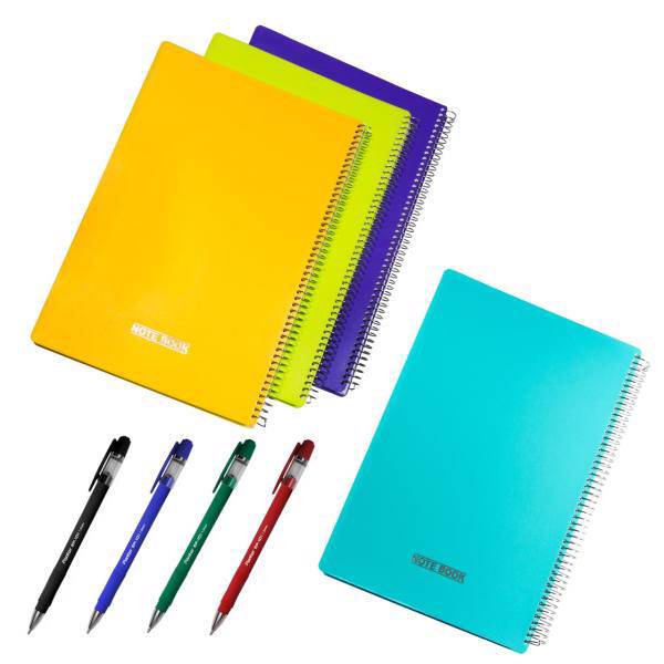 مجموعه 8 تکه دفتر و خودکار الف با کد 33، Alef Ba 33 Notebook And Pen Set 8 pcs