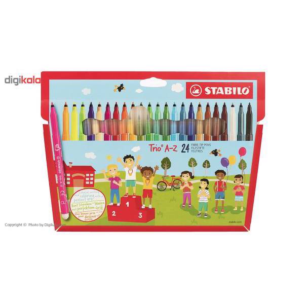 ماژیک رنگ آمیزی 24 رنگ استابیلو مدل Trio A-Z، Stabilo Trio A-Z 24 Color Painting Marker