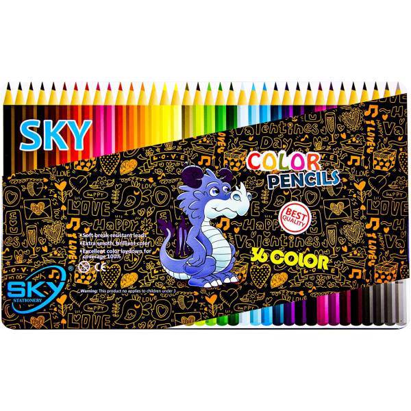 مداد رنگی 36 رنگ اسکای طرح اژدها کوچولو، Sky Little Dragon Design 36 Color Pencils