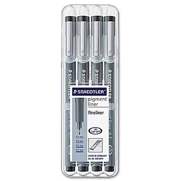 روان نویس استدلر مدل Pigment Liner - بسته 4 عددی، Staedtler Pigment Liner Rollerball Pen - Pack of 4