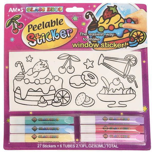 بسته ساخت برچسب آموس مدل Glass Deco کد PS10B6-D1، Amos Glass Deco PS10B6-D1 Sticker Making Set