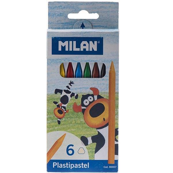 پاستل روغنی 6 رنگ میلان مدل پلاستی پاستل، Milan Plastipastel Crayon - Pack Of 6