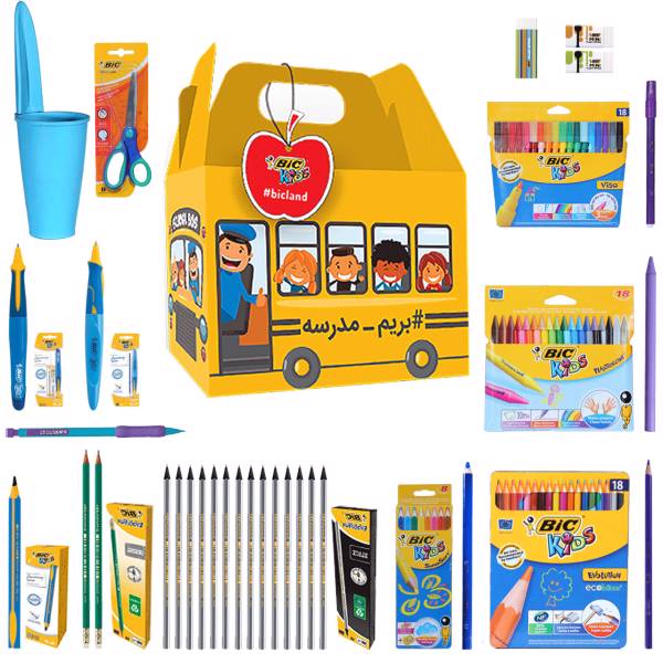 بسته 25 عددی نوشت افزار بیک مدل 03 Boys School، Bic Boys School 03 Pack of 25