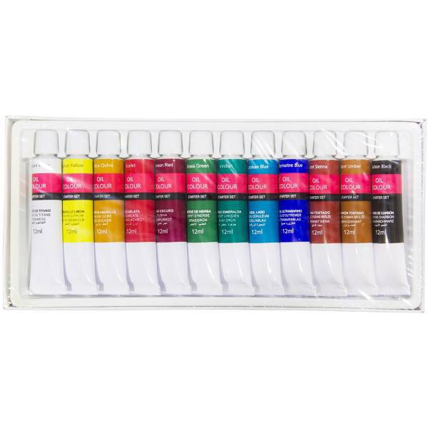 رنگ روغن 12 رنگ آرت نیشن حجم 12 میلی لیتر، Art Nation Oil Color 12 Color 12ml