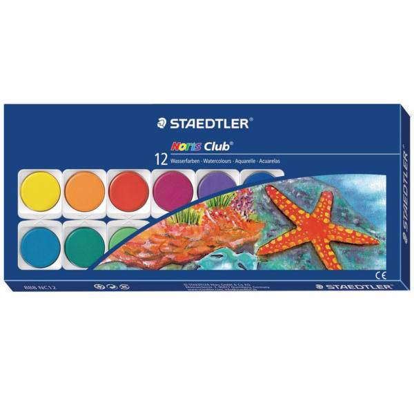 آبرنگ استدلر 12 رنگ مدل Noris Club، Staedtler Noris Club Color Watercolor