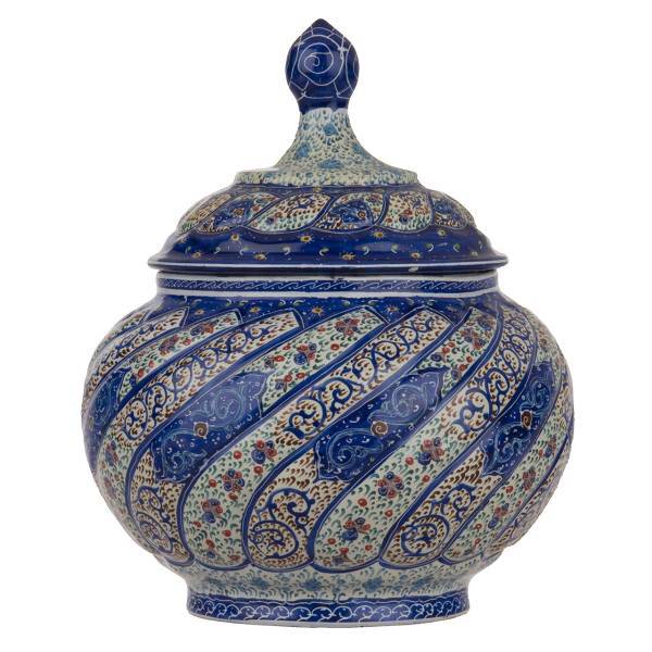 قندان مسی میناکاری شده اثر شیرازی طرح 4 سایز متوسط
