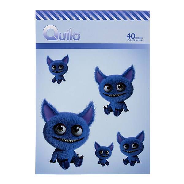 دفتر مشق کوییلو طرح هیولای آبی بانمک 40 برگ، Quilo Cute Blue Monster Homework Notebook 40 Sheets