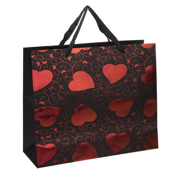 پاکت هدیه افقی طرح قلب 10، Heart Design 10 Horizontal Gift Bag