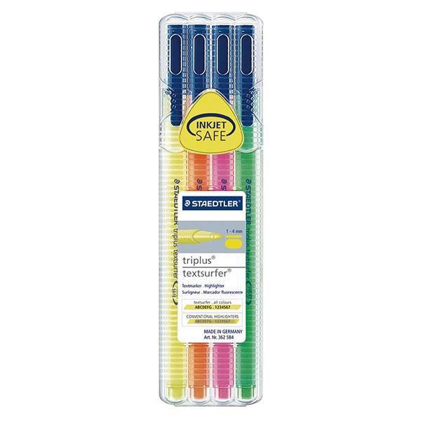 ماژیک علامت گذار استدلر مدل Triplus Textsurfer - بسته 4 عددی، Staedtler Triplus Textsurfer 4 Colors Marker - Pack of 4