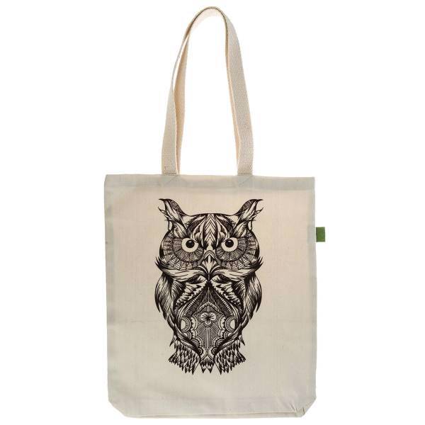 ساک خرید مانیز طرح جغد جدی، Maniz Serious Owl Design Shopping Bag