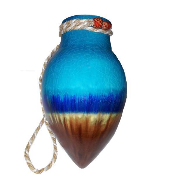 گلدان سفالی آویزی طرح رنگی مدل Colorful-c