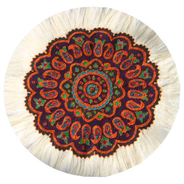 رومیزی پته دوزی کوی دوست مدل ترنج پرکار کد STPW01، Kooyedoost Pate Tablecloth Toranj Diameter 44 cm