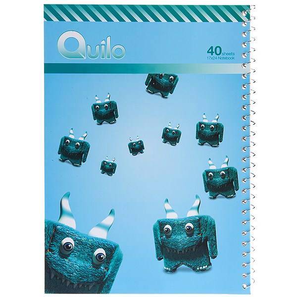 دفتر مشق کوییلو طرح هیولای شاخ‌ دار بامزه 40 برگ، Quilo Cute Horned Monster Homework Notebook 40 Sheets