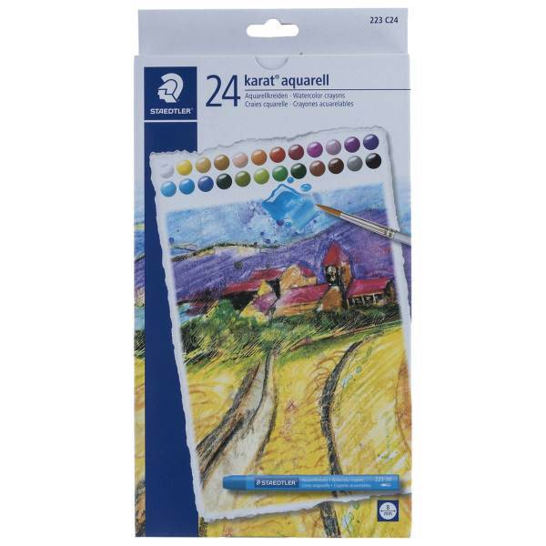 مداد شمعی آبرنگی 24 رنگ استدلر مدل 223C24، Staedtler 223C24 24 Color Watercolor Crayons