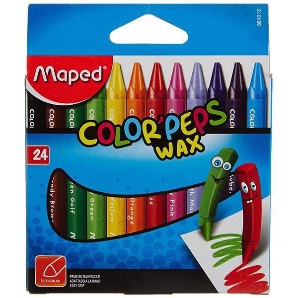 پاستل مومی مپد مدل کالرپپس - بسته 24 رنگ، Maped Color Pepes Wax Pastel - Pack of 24