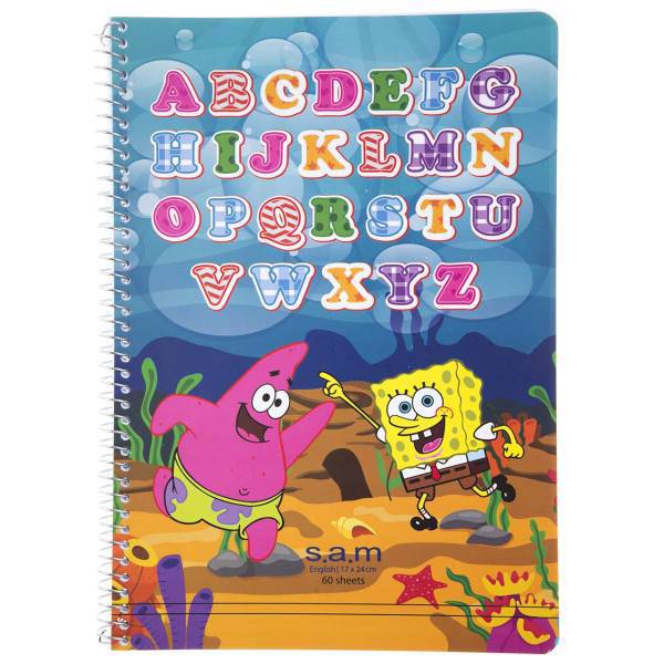 دفتر زبان سم طرح باب اسفنجی، Sam Sponge Bob Design English Notebook