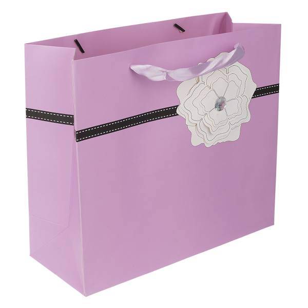 پاکت هدیه افقی طرح گل برجسته - سایز کوچک، Gibbous Flower Design Horizontal gift Bag - Small Size