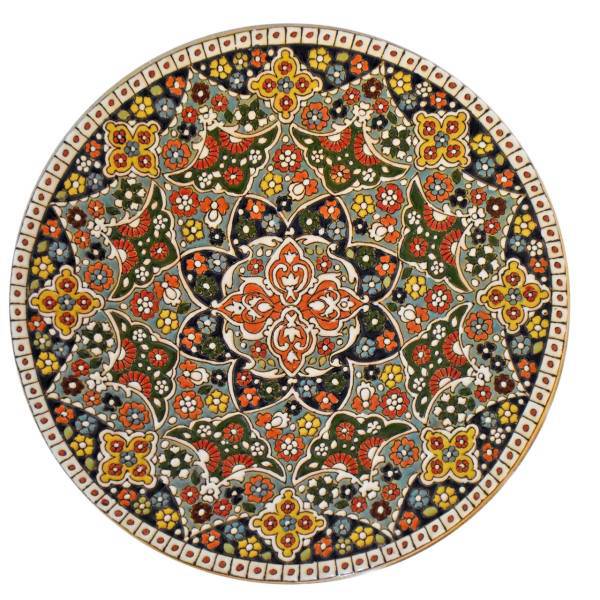 بشقاب سفالی و میناکاری سی دا سایز 25 کد KH01007