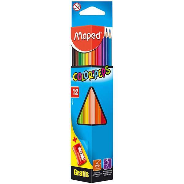 مداد رنگی 12 رنگ مپد مدل کالر پپس کد 183213، Maped Color Peps 12 Colors Pencil