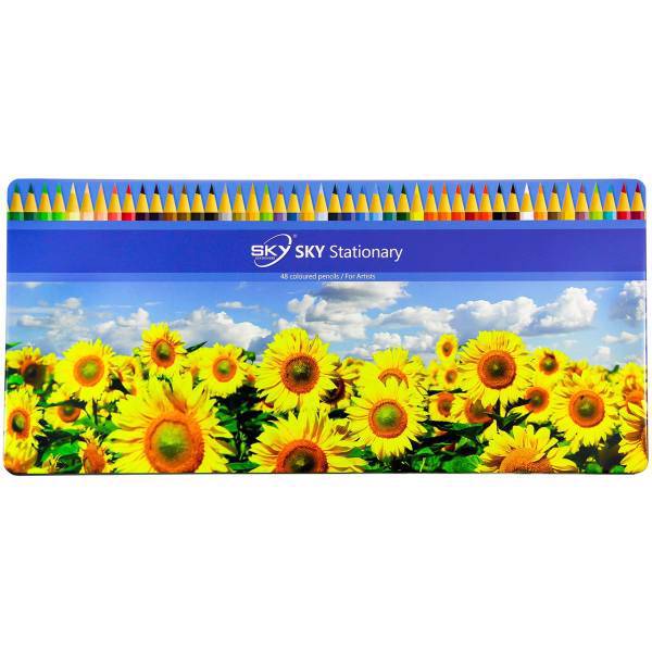 مداد رنگی 48 رنگ اسکای طرح آفتابگردان، Sky Sunflower 48 Color Pencils