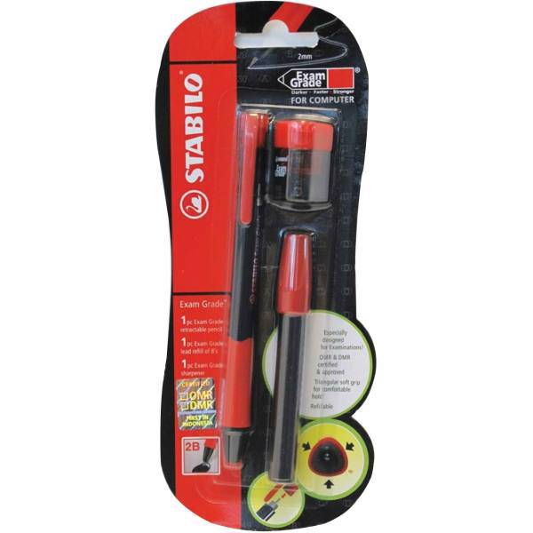 مداد نوکی 2 میلی متری استابیلو مدل Exam Grade به همراه یک بسته نوک و یک تراش، Stabil0 Exam Grade 2mm Mechanical Pencil with a Pack of Lead and a Sharpener