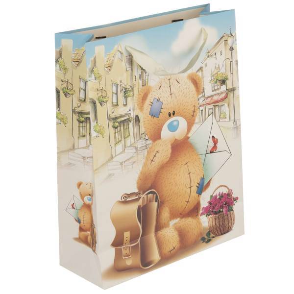 پاکت هدیه عمودی طرح خرس 3، Bear Design 3 Vertical Gift Bag