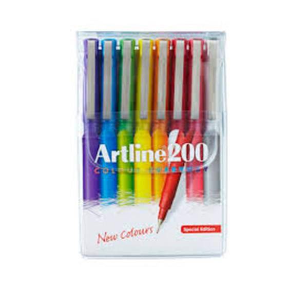 روان نویس 8 رنگ آرت لاین مدل 200 Fine، Artline 200 Fine 8 Color Rollerball Pen