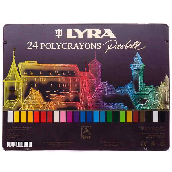 پاستل گچی 24 رنگ لیرا مدل Polycrayons، Lyra Polycrayons 24 Colored Chalk Pastell